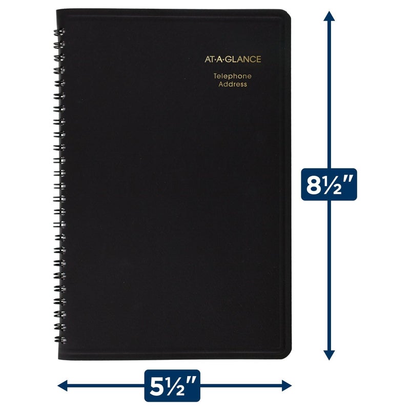 AT-A-GLANCE Telephone Address Book, Large Print, 500 Entries, 4-3/4" x 8", Black (80LP1105) - Image 4